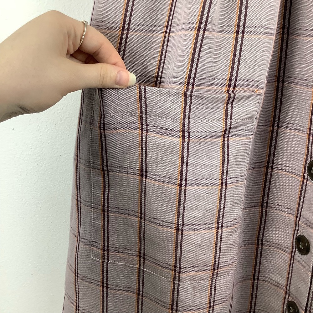 NWT Frank and Oak Linen-Tencel Plaid Midi Dress - Picture 4 of 7